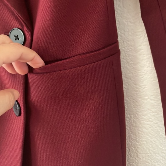 EXPRESS TAILORED LONG BLAZER MAROON WOMEN SIZE SX - Picture 3 of 5